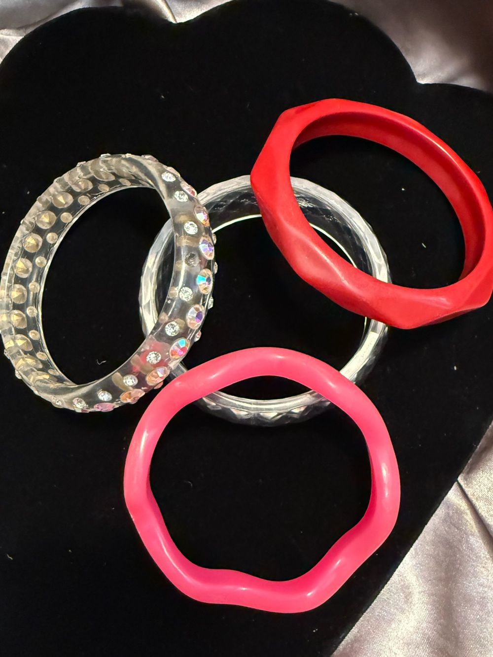 Set of Four Chunky Plastic Bangle Bracelets -